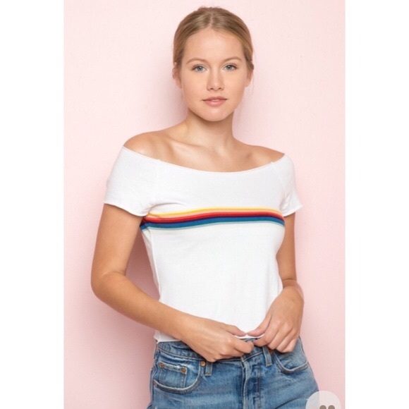 Brandy Melville Tops - Brandy Melville Rin Rainbow Top